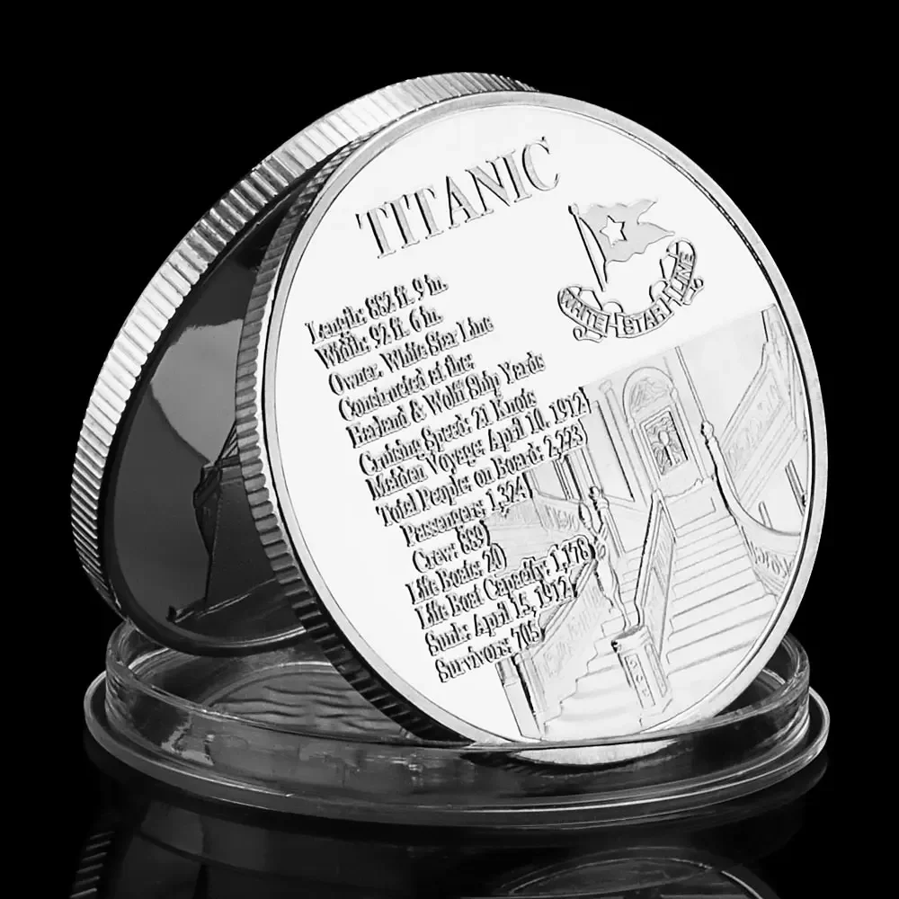 White Star Line Titanic The World's Largest Liner Collectible Silver Plated Souvenir Coin Collection Gift Commemorative Coin