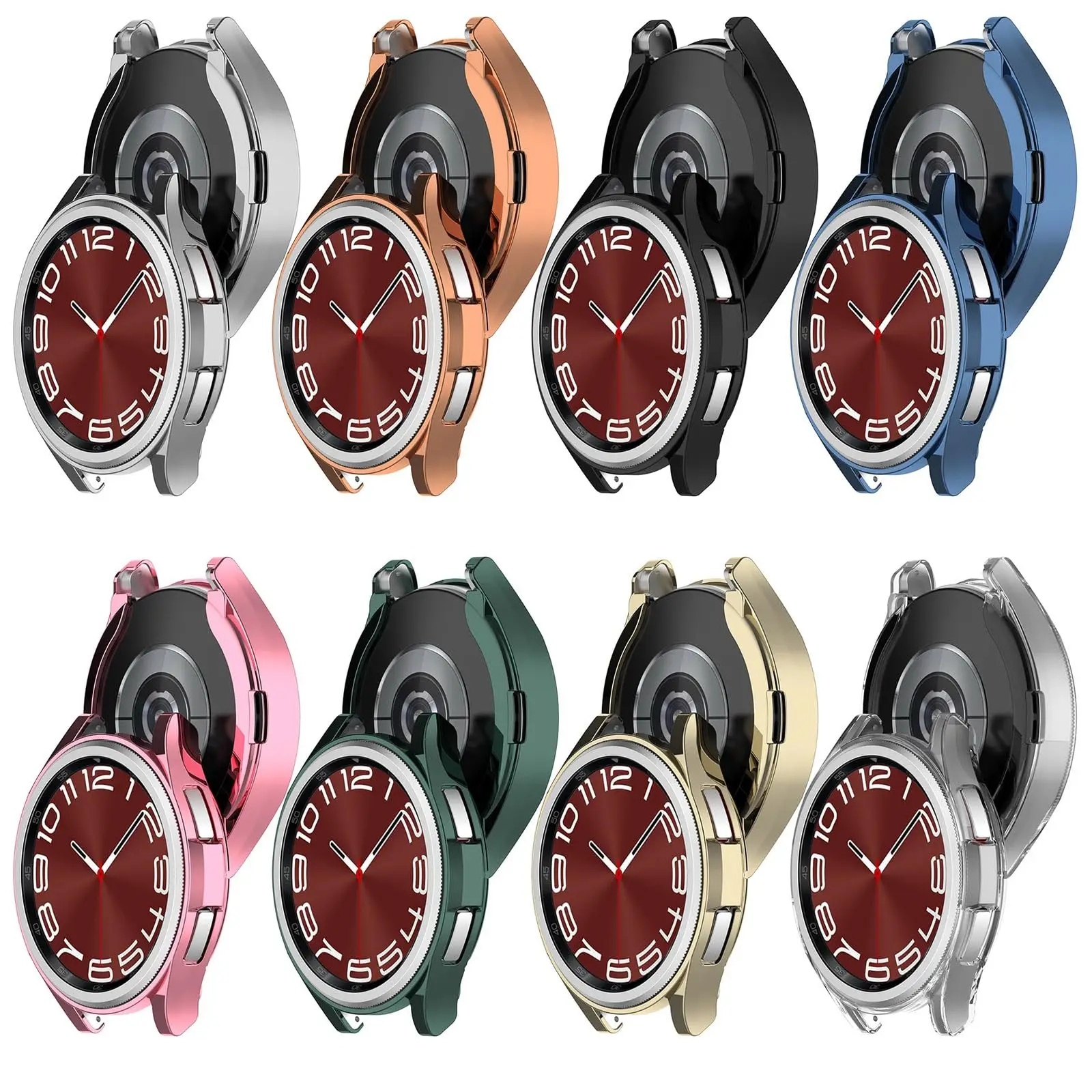 Szkło + etui na Samsung Galaxy Watch 6 Classic 43mm 47mm, miękkie etui na ekran TPU do Galaxy Watch 6 klasyczne 47mm 43mm