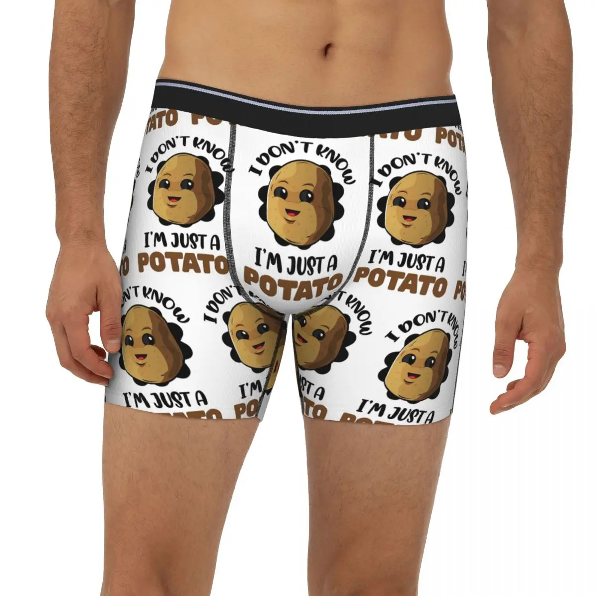 

I Don't Know I'm Just A Potato - Potato Lover Gift Long Boxer Underpants Short Men Panties Soft Underwear for Man Boyfriend Gift
