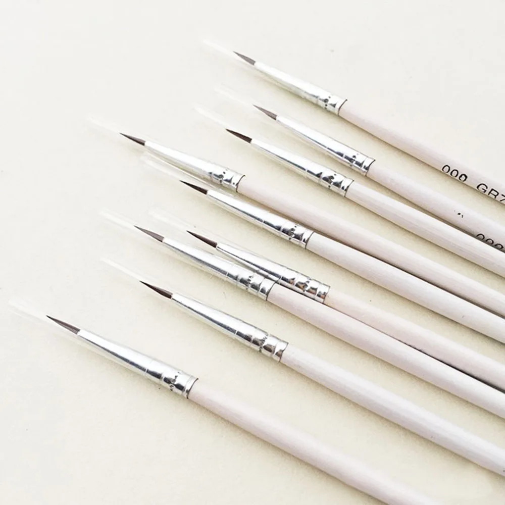 

10Pcs Line Drawing Pen Point Tip Nylon Fiber Hair Line Drawing Pen Artist Paint Brush Thin Hook