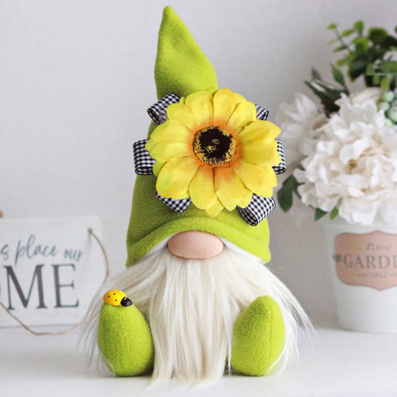 Gnome Bee Elf Plush Faceless Doll Sunflowers Gnome Bee Elf Plush Doll Faceless Nisse Swedish Dwarf Tomte Decor Home Ornaments