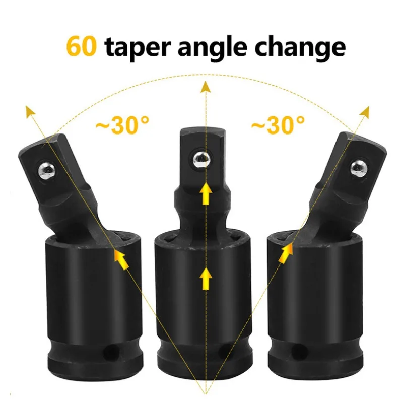 1/2 3/8 1/4 Presa oscillante Girevole da 360 gradi Giunto a snodo Adattatore per impatto d\'aria Utensili manuali Estensione portatile Strumenti