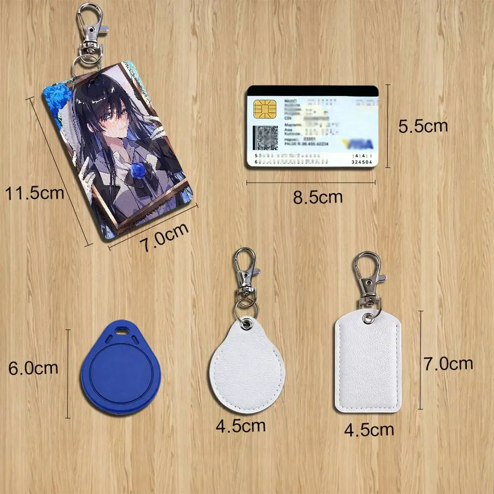 A-Ado U-Usseewa Singer Card Case Leather Card Holder Keychain Key Ring Door Access Tags ID Card Case Keychain view 2