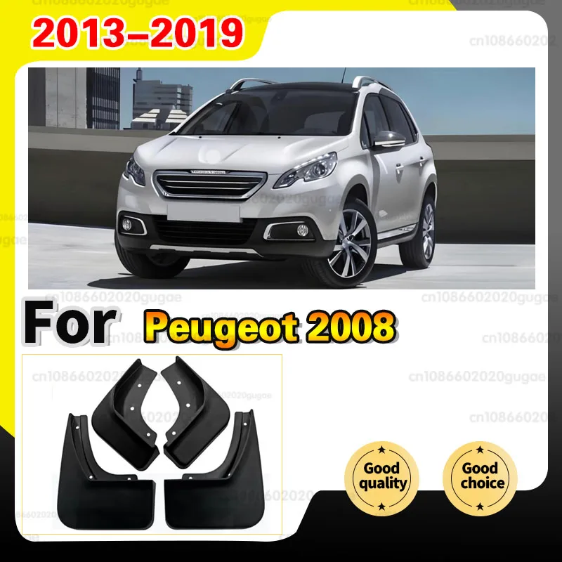 Fender Mudflaps Auto Accessories 4 PCS Car Mud Flaps for Peugeot 2008 2013~2019 2014 2015 2016 2017 2018 Mudguard Splash Guards