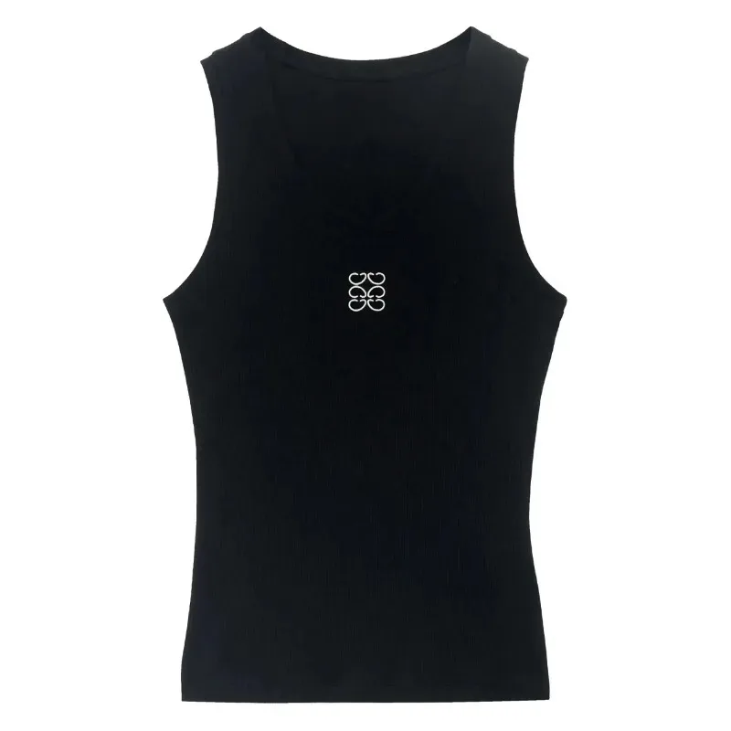 2024 New Luxury Sports Leisure Slim-fit Camisole L Home Brand Designer Logo Embroidery U Collar Charm Goddess Tank Top Women