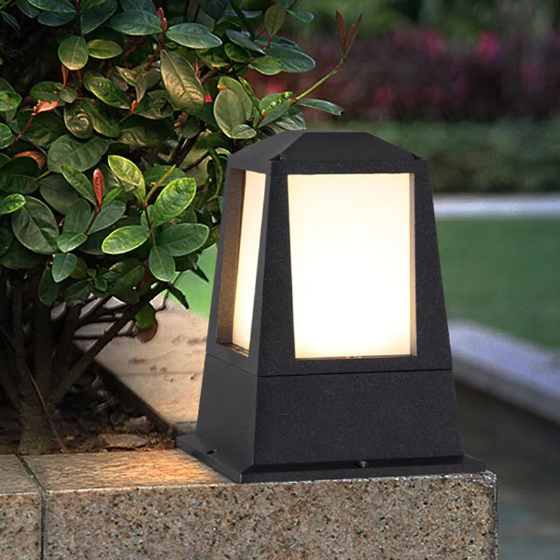 Led Outdoor Waterdichte Pijlerkoplamp Moderne Wandlamp Villa Outdoor E27 Gazon Pijlerlicht