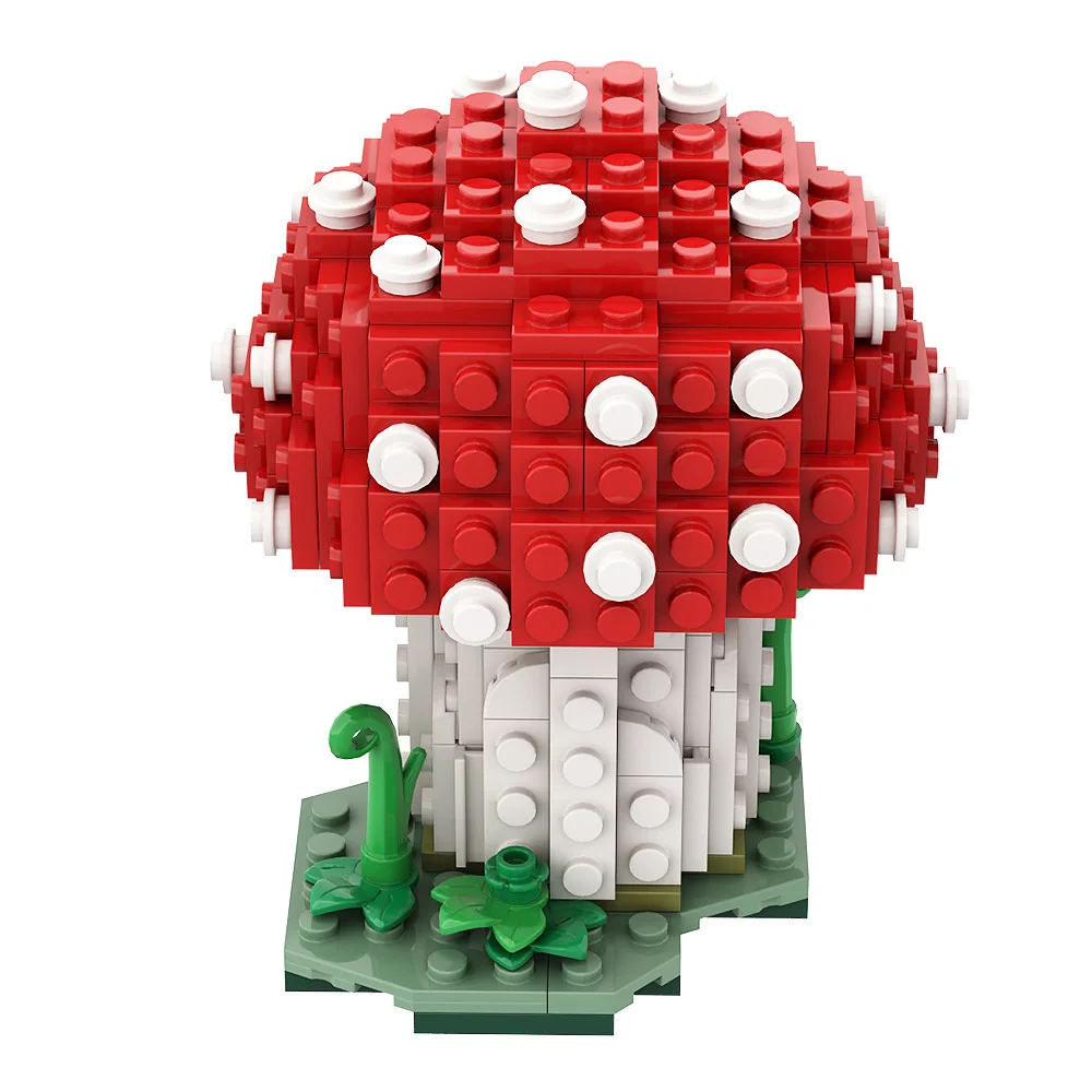 MOC-Modelo de Blocos de Cogumelo para Crianças, Kits de Montagem, Modelo Criativo, MOC Amanita Muscaria, Floresta, Fúngicos, Plantas, Puzzle, Presente