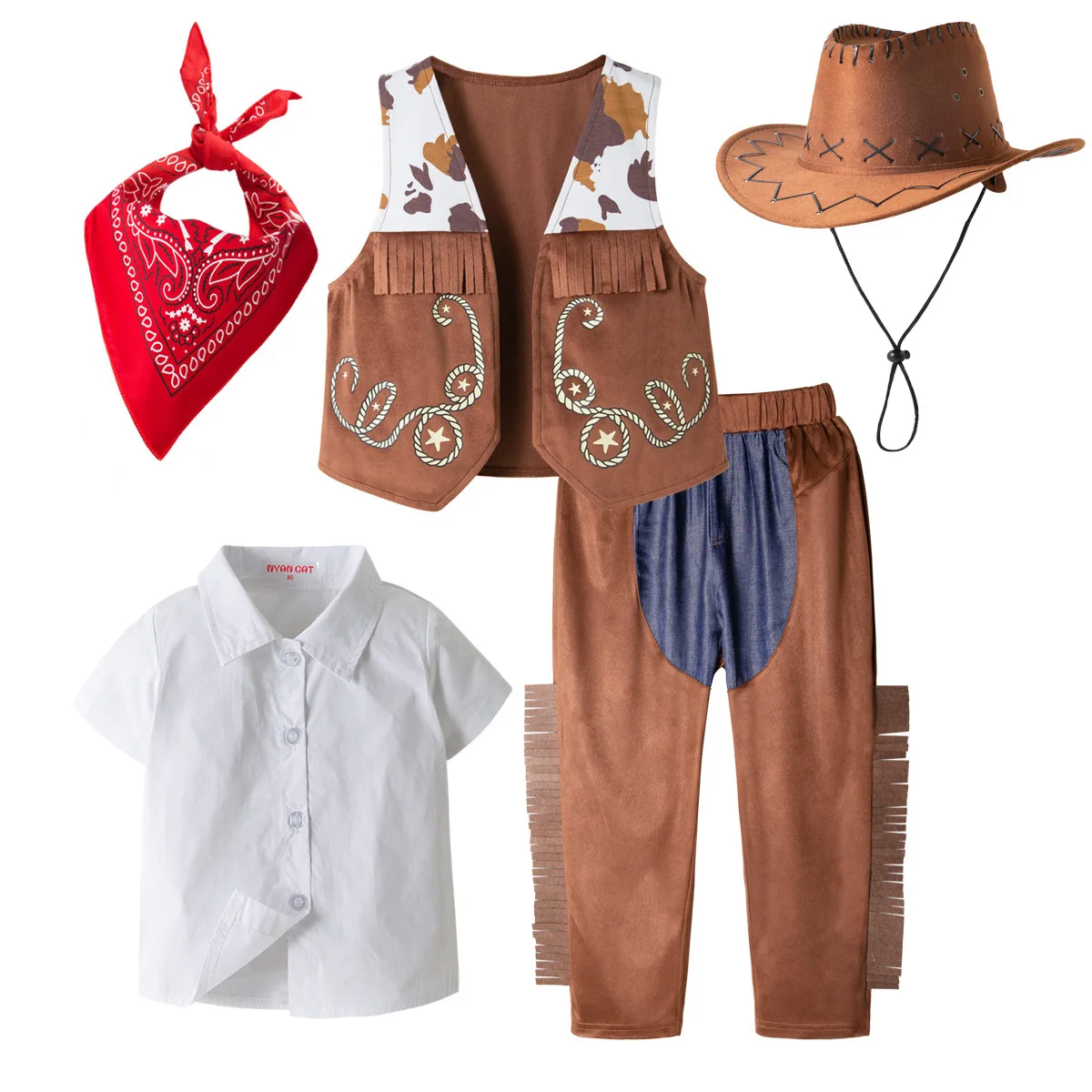 Western Cowboy Cosplay Event Festival Outfits Cosplay Halloween Event Dress Up Carnival  Party Stage Performance costume