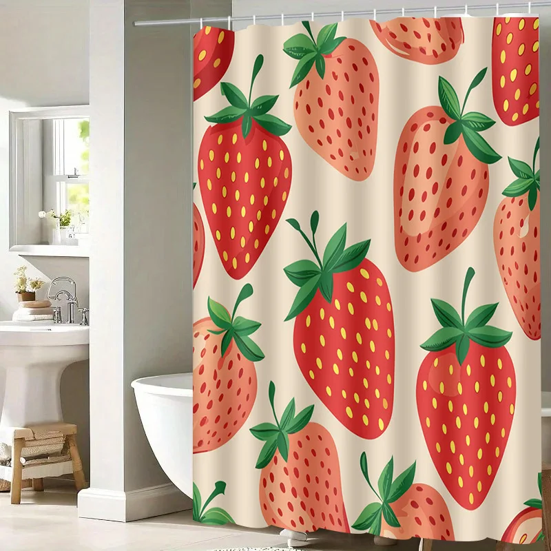 

Fruit patterns Washable Dirt-Resistant Shower Curtain Shower Head waterproof Polyester Bath Curtain For Home Decor Accessories