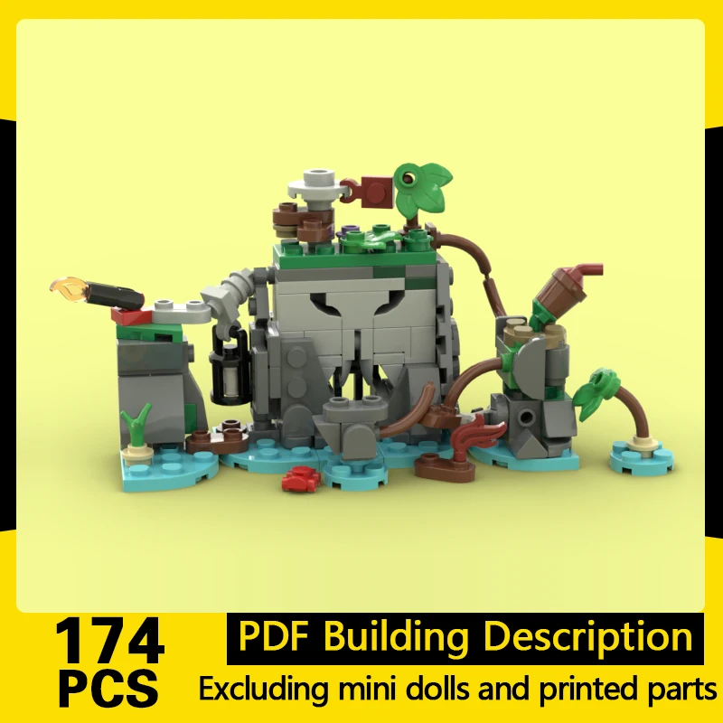 Medieval Castle Model MOC Building Bricks Rocky Mountain Island Modular Technology Gifts Holiday Assemble Children Toys Suit