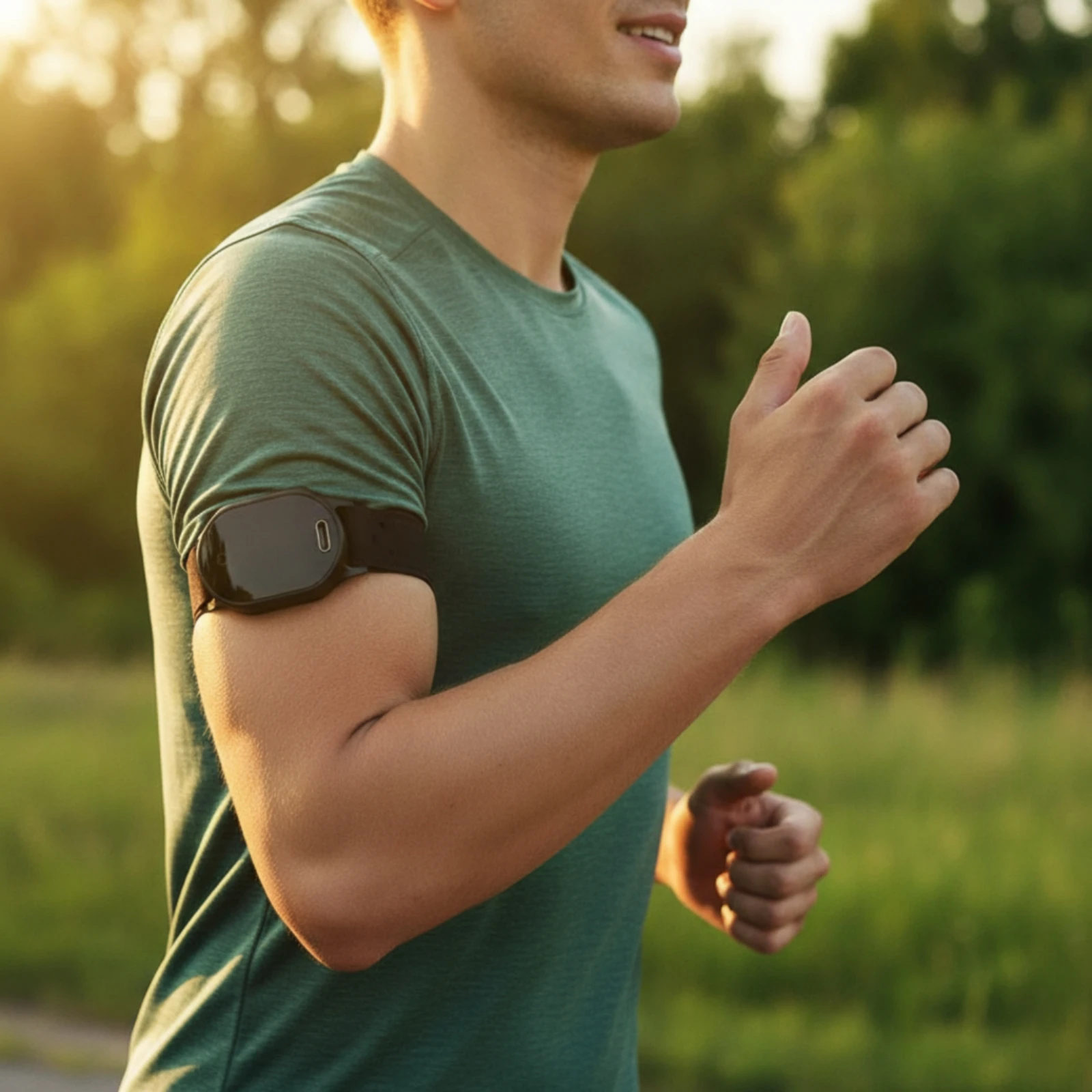 Heart Rate Armband Rechargeable Arm Band Heart Rate Monitor Pulse Tracker Real-Time Wearable Smart for Runners, Running