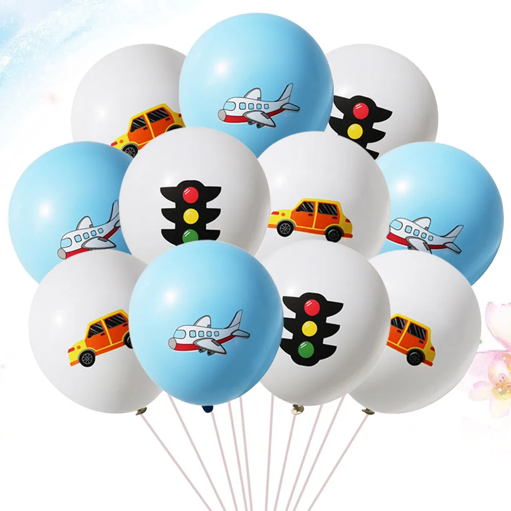 

30pcs 12Inches Latex Car Lights Pattern Printed For Party Decorations Reusable Party Supplies Car Balloons Red Green Light