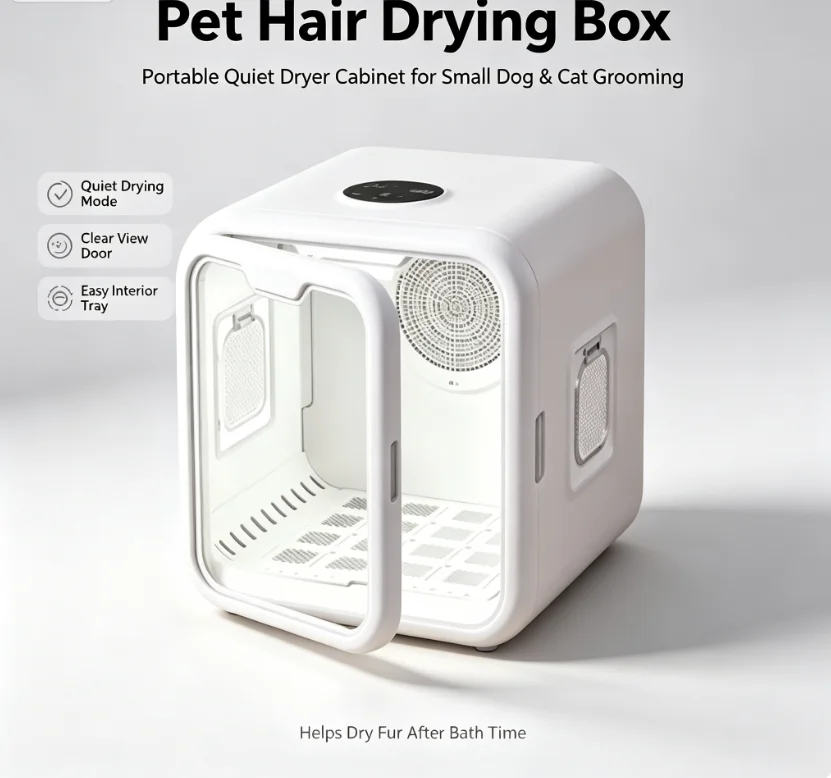 ZHAYA  Pet Dryer, Cat Drying Box, Fully Automatic Household for Small Dogs, Bathing & Pet Hair Drying Box