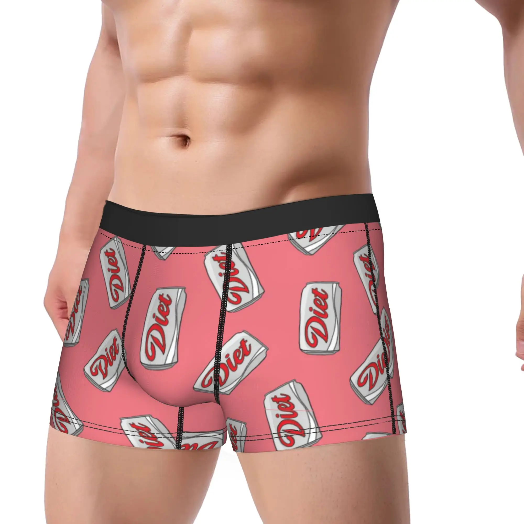 dDiet Coke Background Can Pattern  dDiet Coke Underpants Breathbale Panties Men's Underwear Print Shorts Boxer Briefs
