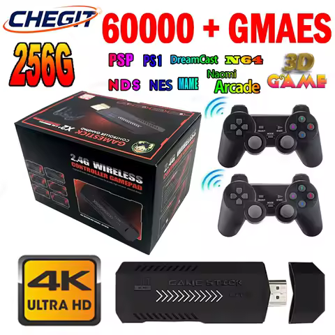 X2 Plus 60000+Games 256 GB 50+ Emulators Classic Video Game Console Gaming Stick 4K HD Wireless Controller for PSP/PS1/GBA