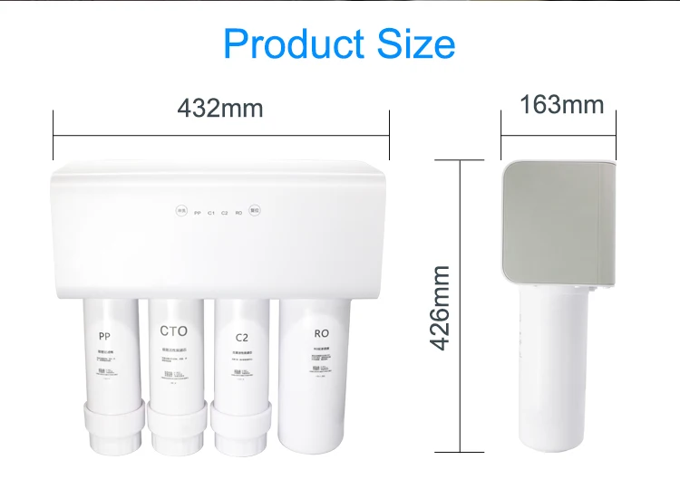 500G Filter Water Systems Home Household Direct Drinking 4 Stage Reverse Osmosis Water Filter System for Home