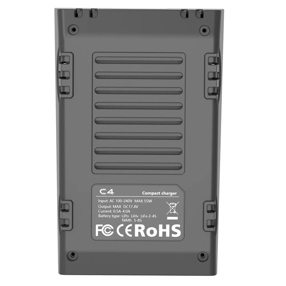 ToolkitRC – chargeur ca C4 50W 5A, prise XT60 pour LIPO LIHV LIFE 2 ~ 4S NIMH NICD 5 ~ 8S, batterie modèle RC