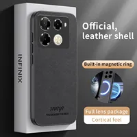 Car Magnet Leather Protective Back Case for Infinix Note 40 Pro Plus 40X 4G 5G GT20 Pro Camon30 Zero 40 RS4 POP 9 8 TPU+PU Cover