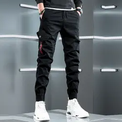 Pencil Cargo Pants for Men Multipockets Trousers Man Black Autumn Winter Multi Pocket Street Emo Y2k Vintage Long Aesthetic Cool