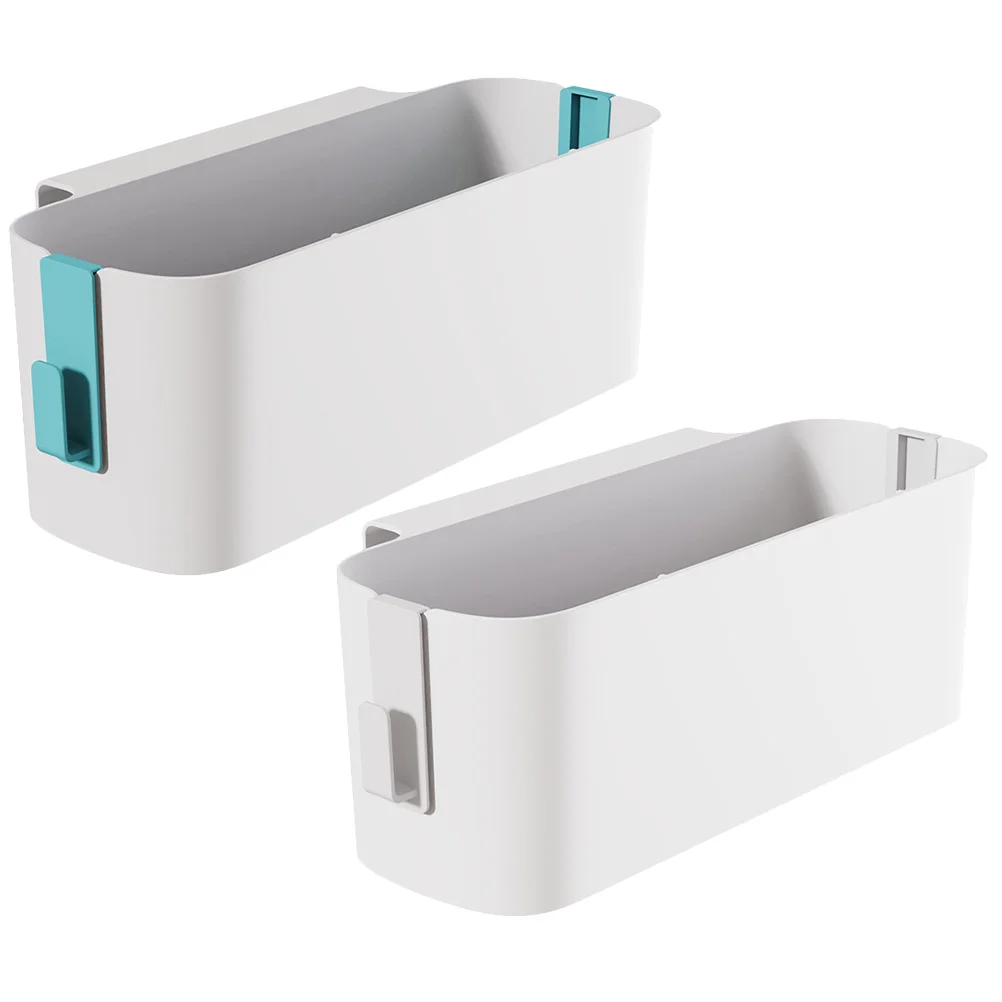 

2 pcs Bedside Storage Holder Plastic Organizer Basket For Dorm Desk Controller Tabletop Use Hanging Storage Basket