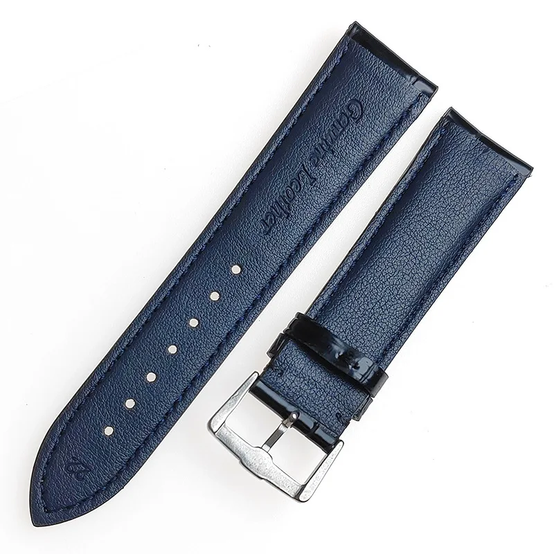 14mm 16mm 18mm 19mm 20mm 21mm 22mm flat end bamboo knot pattern glossy surface, soft and comfortable leather cowhide strap