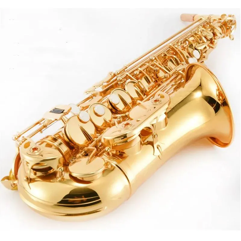 New High Quality Golden Alto saxophone E flat musical instruments played super professional grade Gift