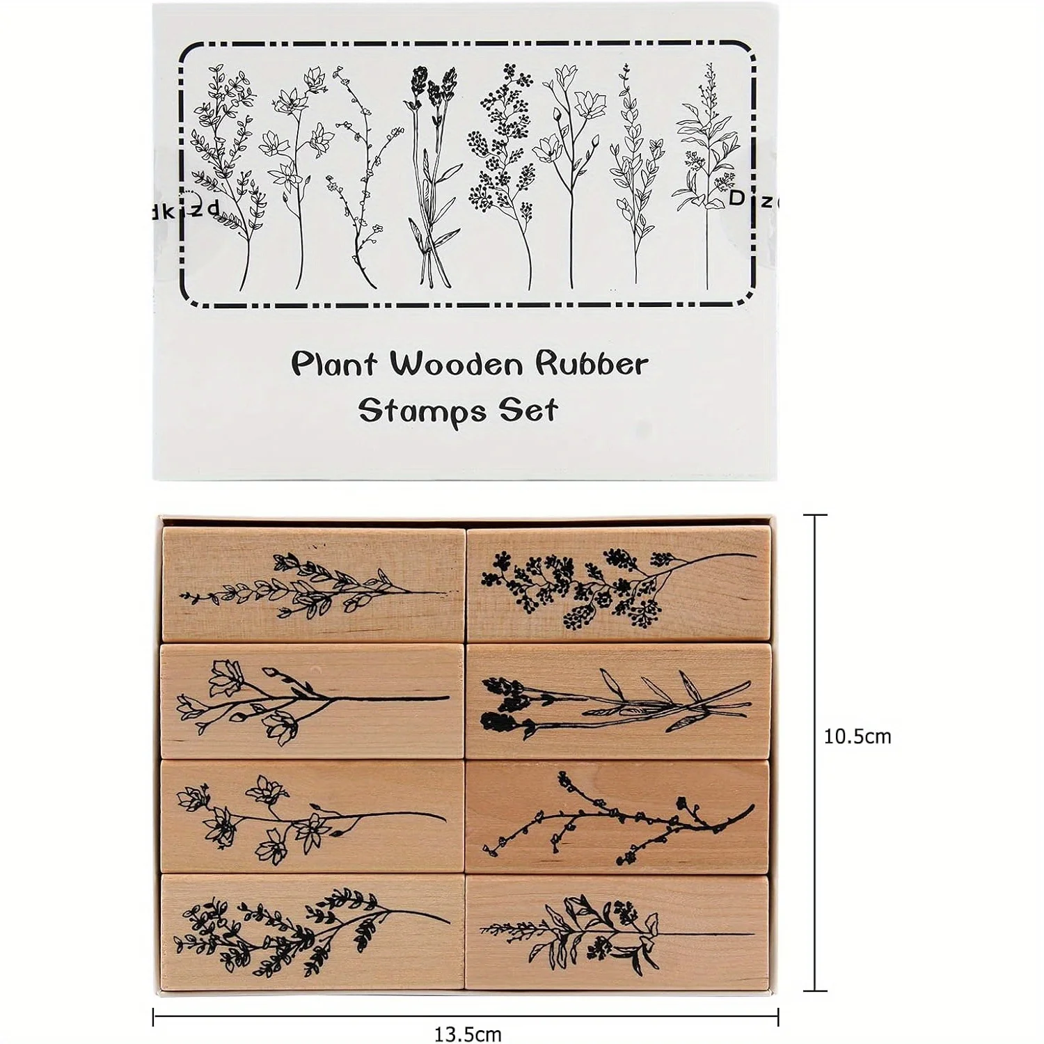 4/8 Pcs Wooden Rubber Stamp Seal, Plant And Flower Decoration Wooden Rubber Stamp Set For DIY Crafts, Diaries Craft Scrapbooks