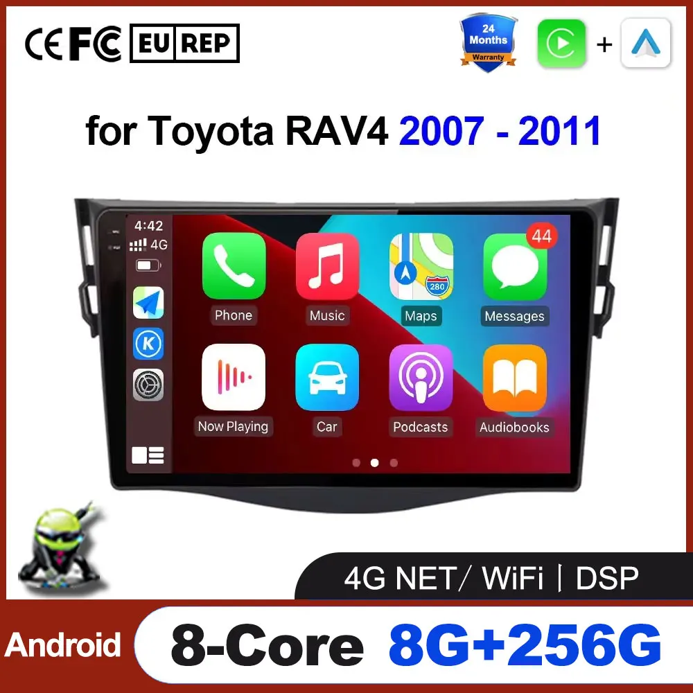 Android Auto Car Multimedia Video Player For Toyota RAV4 2007 - 2011 acesssories Stereo Wireless CarPlay GPS Navigati Radio DSP