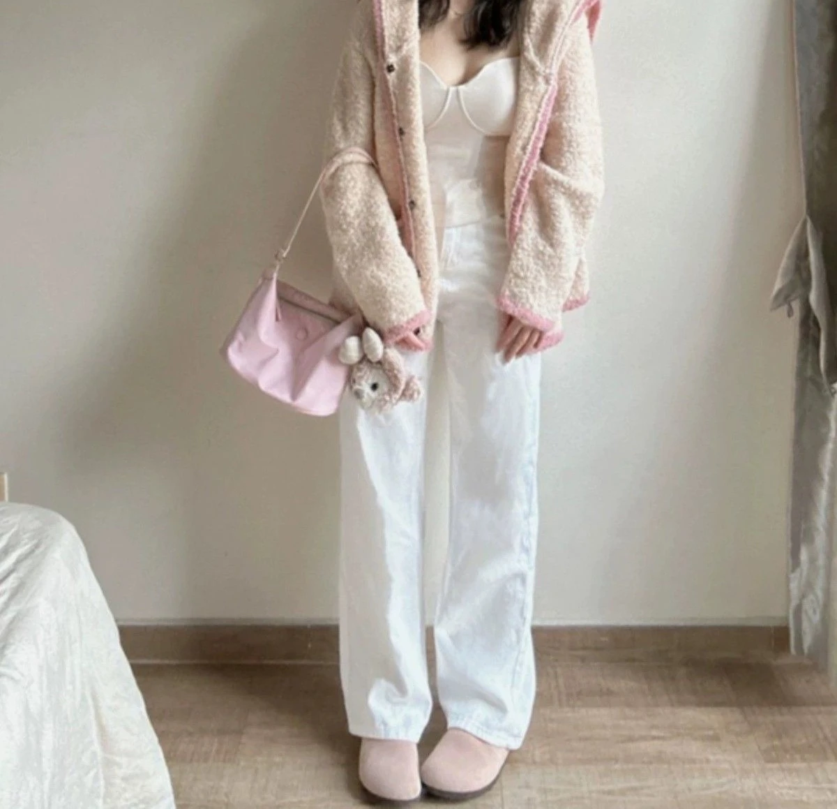 Navy Collar Gentle Style Knitted Cardigan Sweater Jacket Women's Autumn and Winter Long Sleeved Top