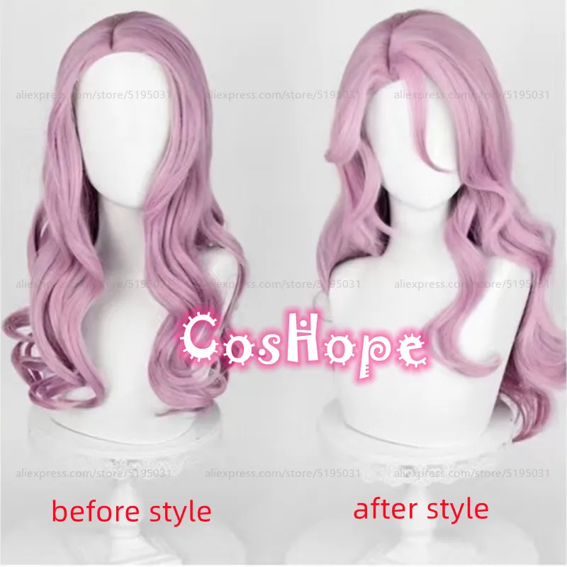 HSR Jade Cosplay Wig 70cm Long Curly Wave Hair Purple Gradient Wig Cosplay Anime Cosplay Wigs Heat Resistant Synthetic Wigs