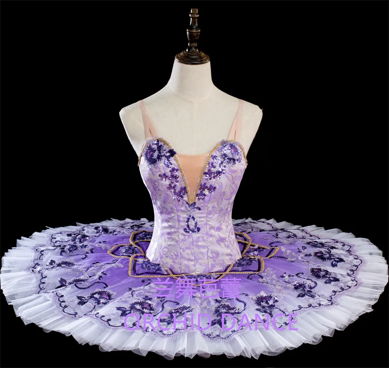 

Sexy Professional High Quality Women Competition Performance Wear Girls Swan Lake Lilac Ballet Tutu Costumes