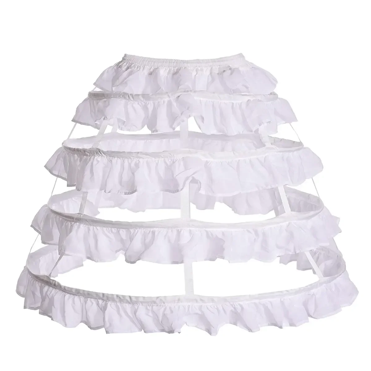 

Top Online Women's 4 Hoops Costume Crinoline Lolita Girls Chiffon Petticoat Skirt Pannier Cosplay Underskirt