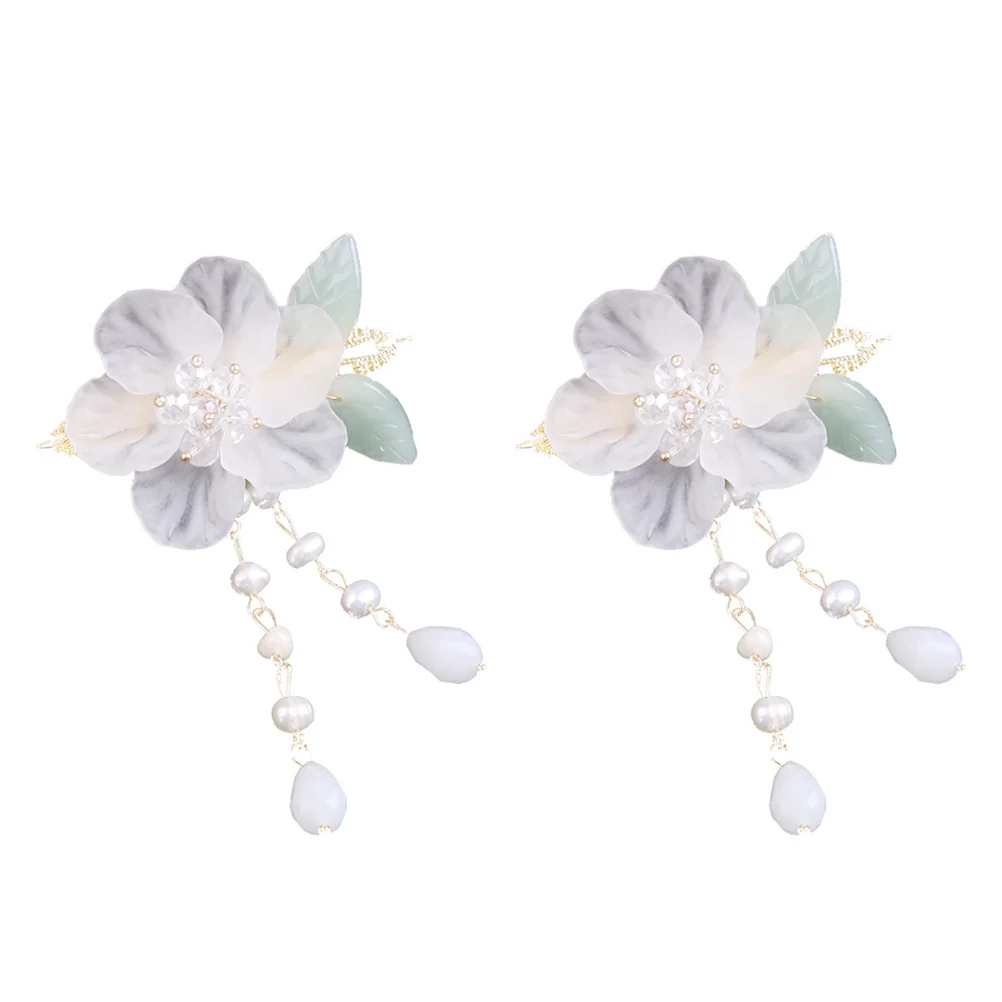 

2Pcs Chinese Style Wedding Hairpin Crystal Tassel Hair Clip Elegant Hair Ornament for Women Girls Party Daily Use