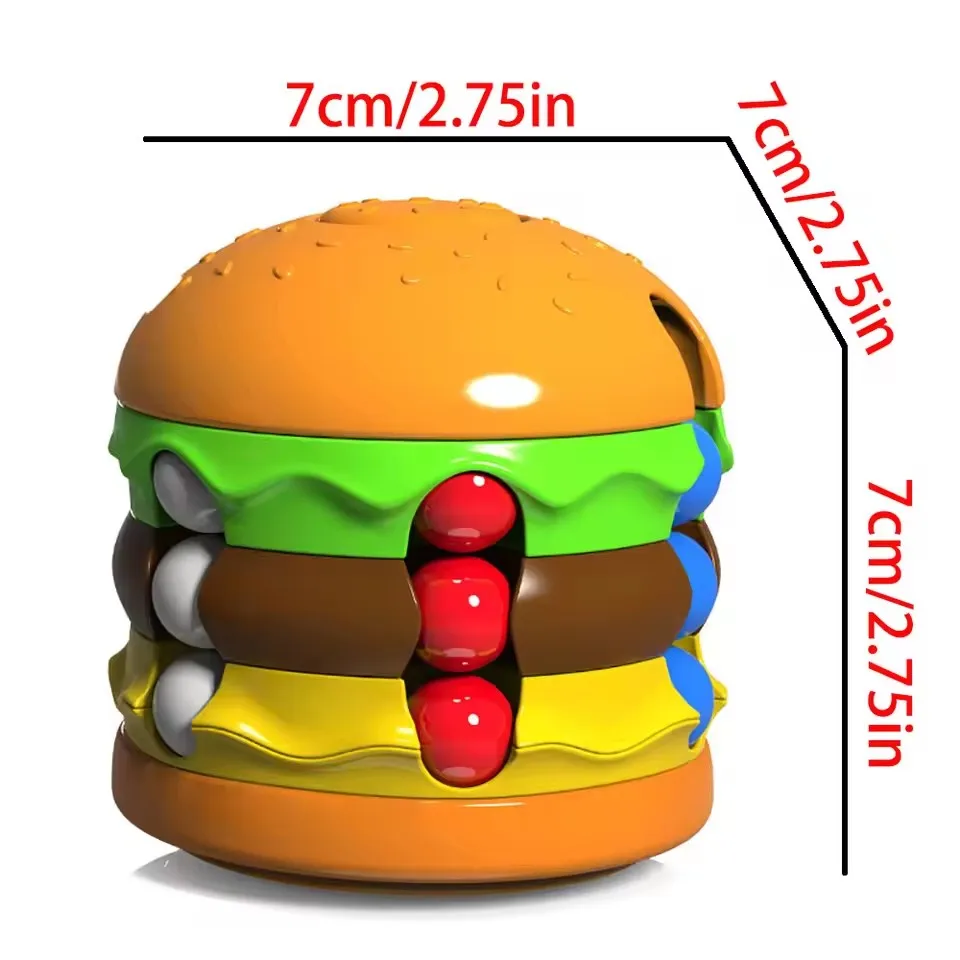 Hambúrguer batatas fritas feijão mágico alívio do estresse fidget espiral rolo bola brinquedo criativo educacional para crianças