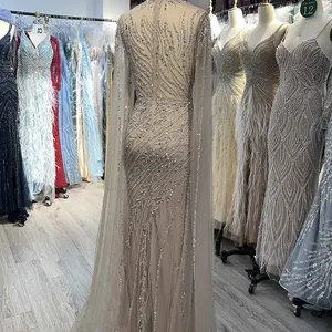 YQLNNE-SVISE Night Luxured Night mit langer Mangure, Crafting-Kristalle, Merman, High Coll, Tull, Freund 8 Hauptverkäufe lange Partykleider mit Steinen - №1