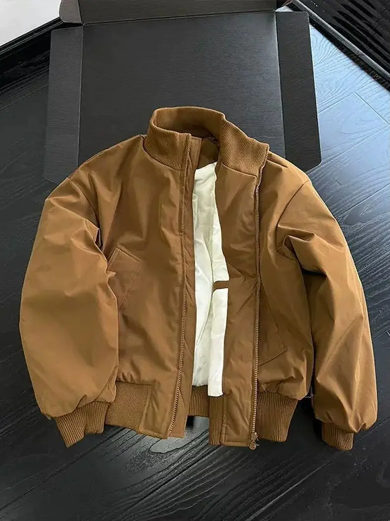 

Khaki American Sle Flight Jaet down Cotton Men's Autumn Winter Thi ort Bomber Coat Workwear Baseball orm
