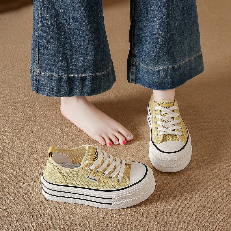 

Breathable Knit Platform Sneakers for Women Lightweight Comfortable Walking Shoes Non Slip Sole Fashion Athletic Footwear