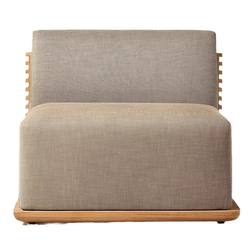 

Nordic outdoor teak sofa, courtyard villa resort, all teak outdoor sofa coffee table combination, waterproof furniture