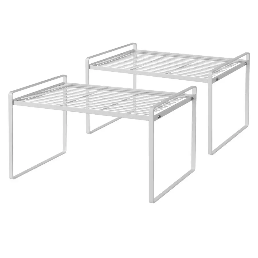 

Набор из 2-х штук: Органайзеры для кухонных шкафов, стеллажи для хранения на столешнице, для кладовой, ванной, спальни, офиса, экономия места, штабелируемые, не ржавеют