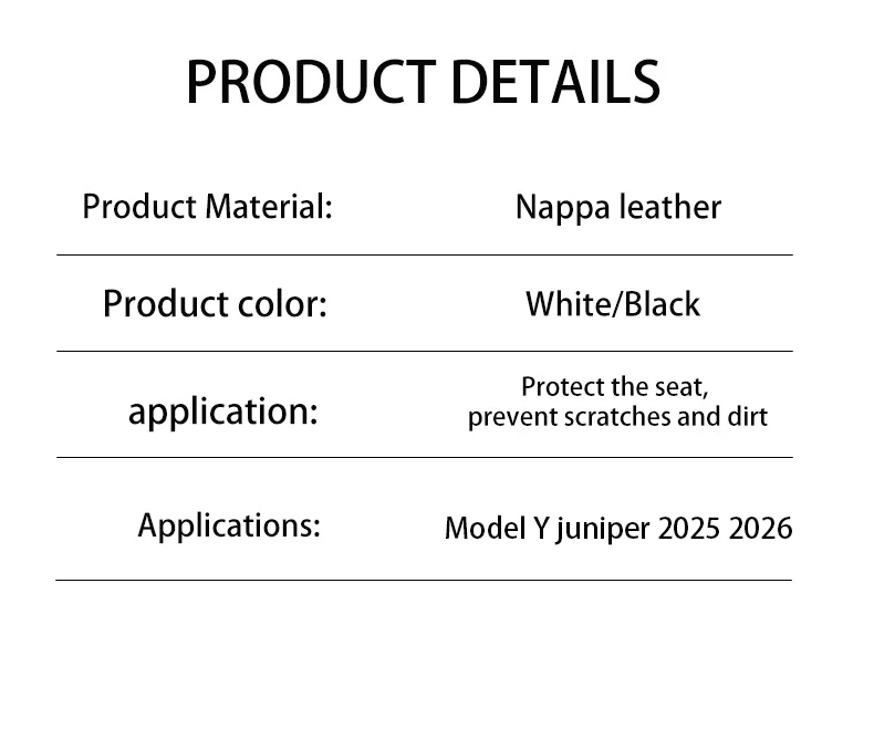 Für Tesla Model Y Juniper 2025 2026 Ledersitzbezug Sitzkissen Atmungsaktiv Komfortabel Nicht Erstickend Kein Schwitzen Autositzkissen – Detail 8