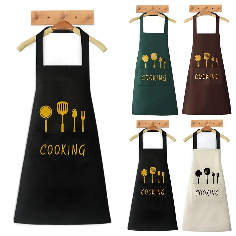 Cute Kitchen Aprons Waterproof Oilproof Catering Waiter Home Cooking Cleaning Sleeveless Apron Smock