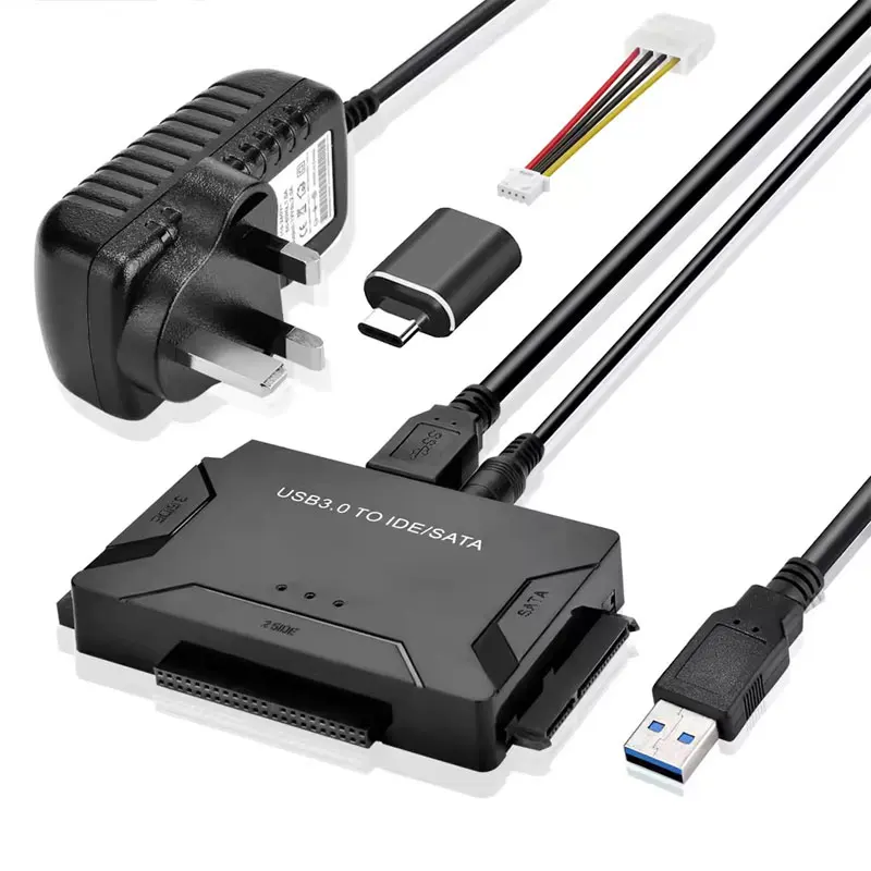 

SATA/IDE to USB 3.0 Adapter Hard Drive Adapter Converter for Universal 2.5/3.5 Inch IDE SATA HDD SSD with 12V 2A Power Adapter