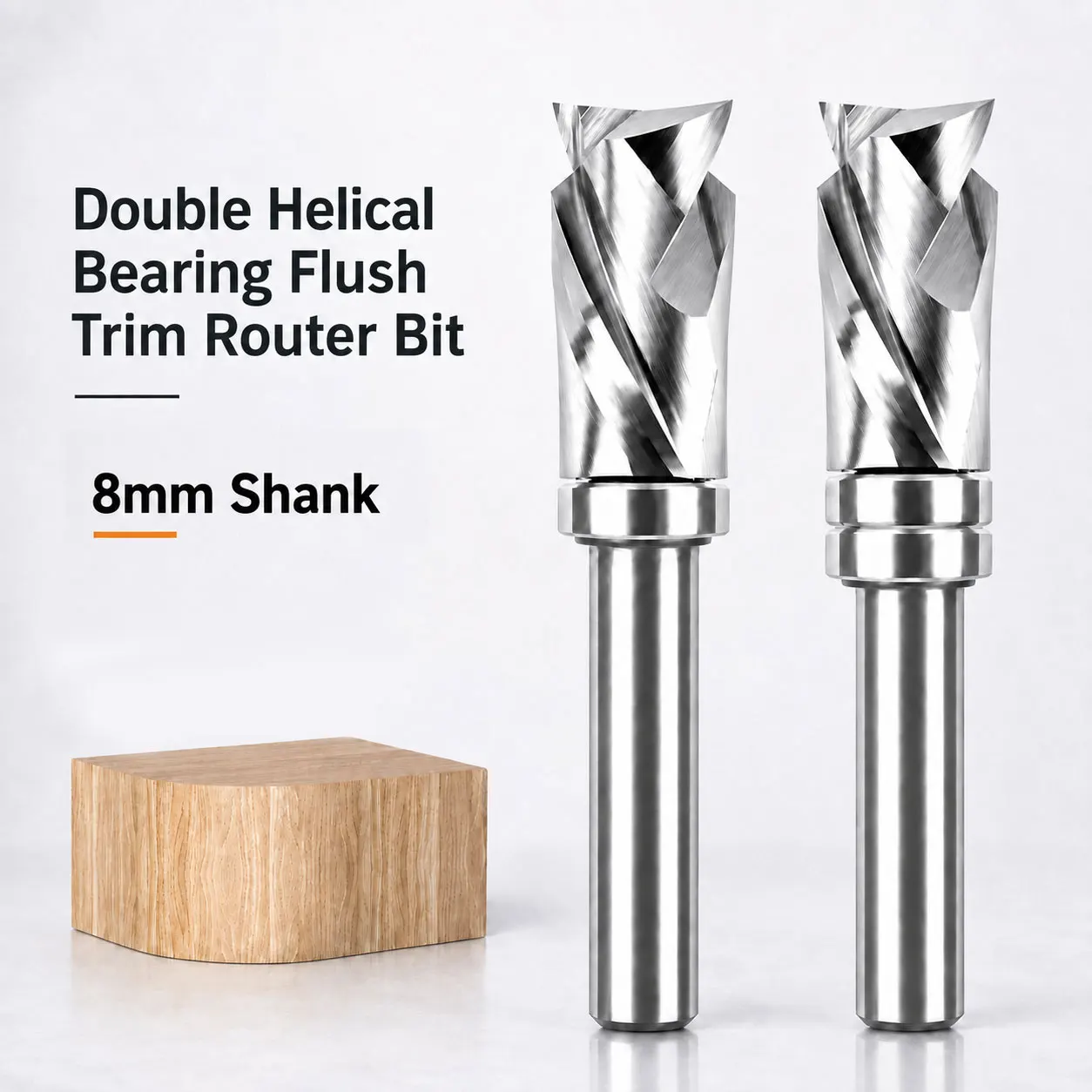 JGZUI 8mm Shank Spiral Template Router Bit With Guide Bearing Woodworking Trimming Grooving Engraving Milling Cutter