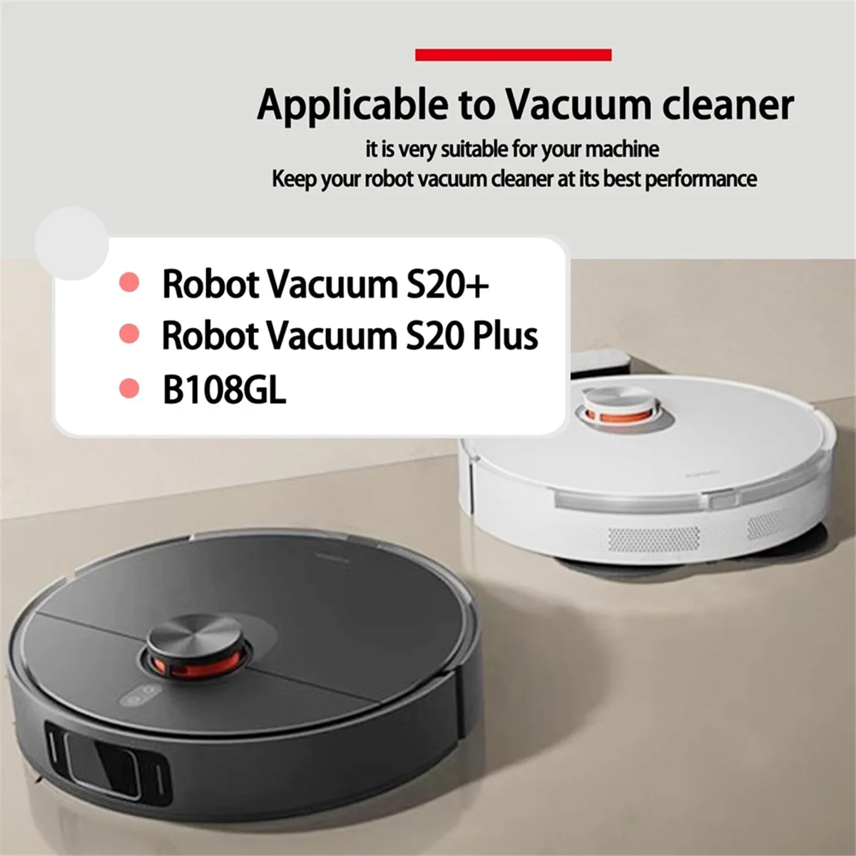 For Xiaomi Robot Vacuum S20+ / S10 Plus / B108GL / B105 / B108CN B113CN Vacuum Parts Filter Main Side Brush Mop Pads_A02I