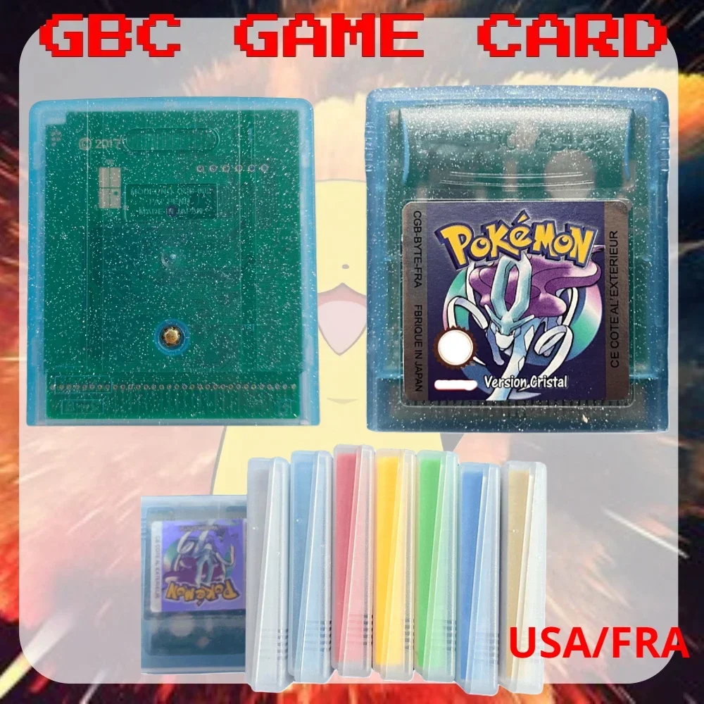 

GBC Video Game Cartridge Console Card Pokemon Series 16 Bit GBC Cartridge Red/Blue/Crystal/Gold/Silver/Yellow/Green USA/FRA