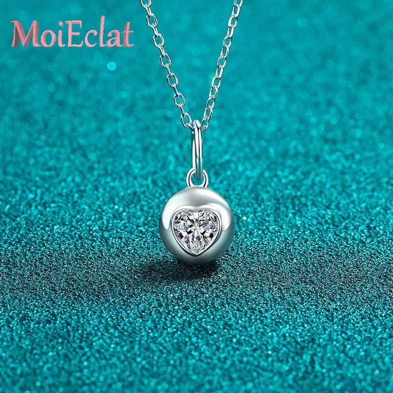 0.5ct Moissanite Full Package Love Pendant Platinum PT950 Necklaces for Women Jewelry, Art Deco-Celtic Design Clavicle Chain