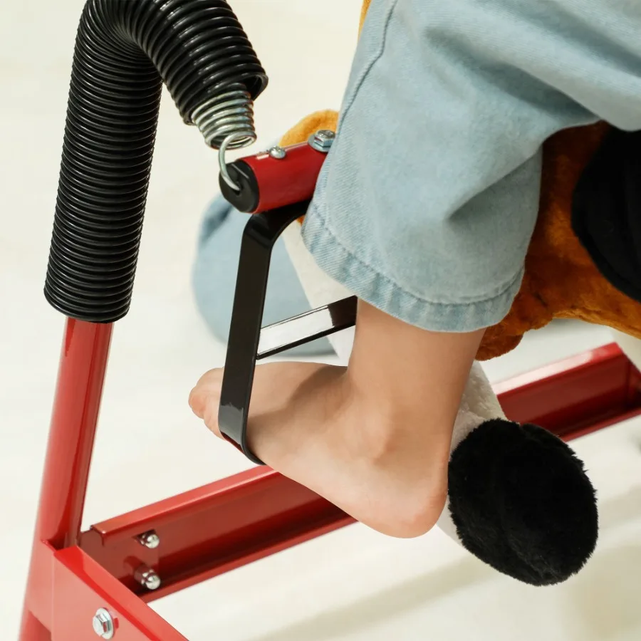 Qaba Spring Rocking Horse Ride on Horse Plüsch-Rideon mit Geräuschen, Fußsteigbügel, Sattel für 38 Jahre, Braun