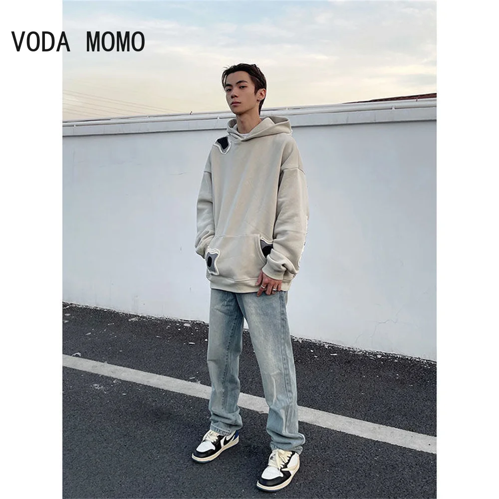 

Spring Summer New Streetwear Baggy Jeans Men Korean Fashion Loose Straight Wide Leg Pants Male Brand Clothing Black Light Blue