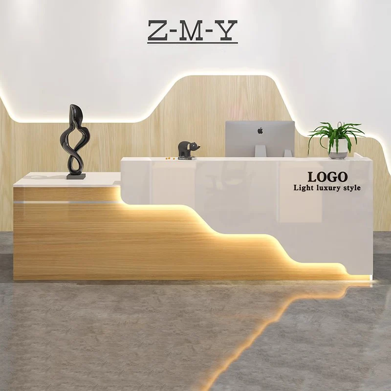 

Cashier Office Reception Desk Counter Decorations European Aesthetic Reception Desk Counter Hair Salon Commercial Furniture