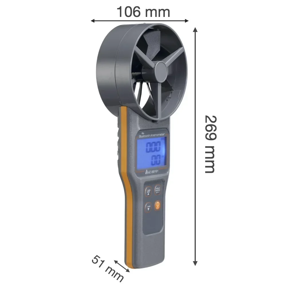 10cm Diameter Vane Type AZ8916 Temp &Anemometer Wind Speed Meter Wind Speed Range 0.2~30M/S